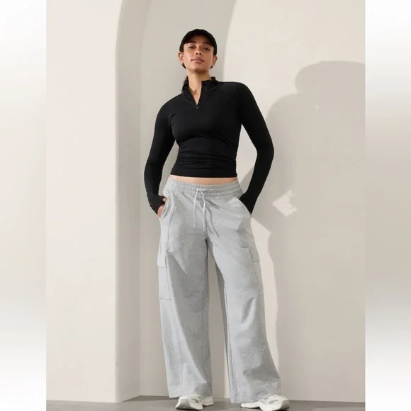 Retroterry Gray High Rise Wide Leg Cargo Pant. Petite Medium - Picture 5 of 9